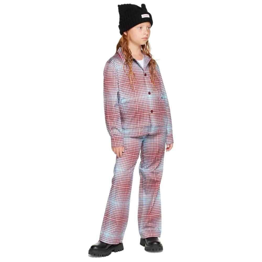 NWT CHARLES JEFFREY LOVERBOY BLURRY TARTAN WORKWEAR JACKET, SIZE: 7/8 - Picture 3 of 4